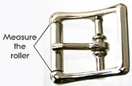 Showing how to measure a center bar roller buckle.